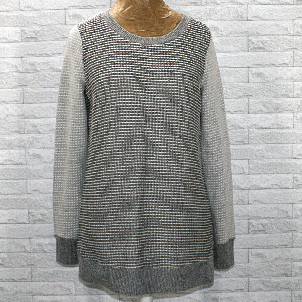 LIZ LANGE MATERNITY FOR TARGET Sweater Knit Waffle Stitch Marled Woven Medium